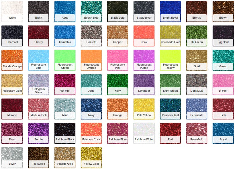 Heat Transfer Vinyl - Glitter Flake Colors