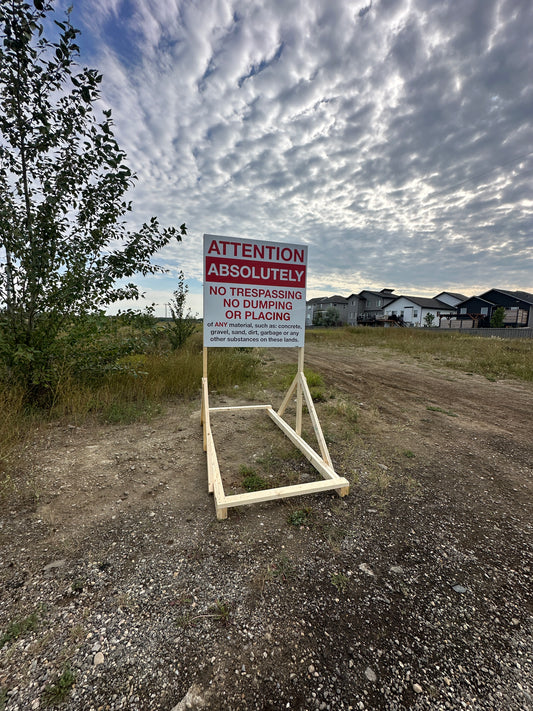 4ft x 4ft Wood Frame Stilt Sign